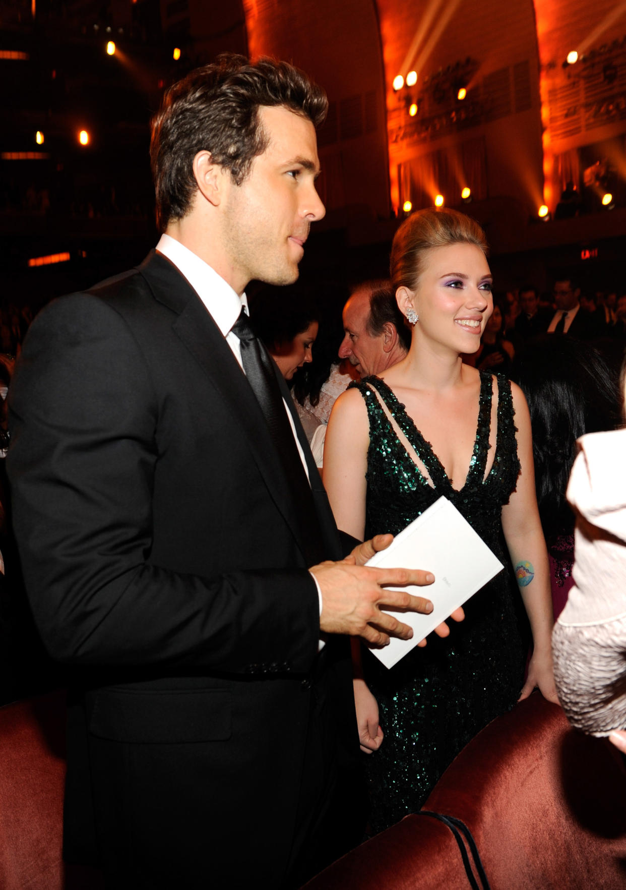 Ryan Reynolds and Scarlett Johansson at the 64th annual Tony Awards at Radio City Music Hall on June 13, 2010 in New York City. (Kevin Mazur / WireImage)
