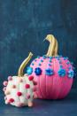 <p>It doesn't get more fun than fuzzy balls of color! Attach them in rows or clusters with hot glue — and consider starting with a brightly painted pumpkin to make your handiwork pop.</p><p><a class="link " href="https://www.amazon.com/Acerich-Assorted-Multicolor-Creative-Decorations/dp/B0773MQY4H/ref=sr_1_3_sspa?tag=syn-yahoo-20&ascsubtag=%5Bartid%7C10055.g.1714%5Bsrc%7Cyahoo-us" rel="nofollow noopener" target="_blank" data-ylk="slk:SHOP POM-POMS;elm:context_link;itc:0;sec:content-canvas">SHOP POM-POMS</a></p>