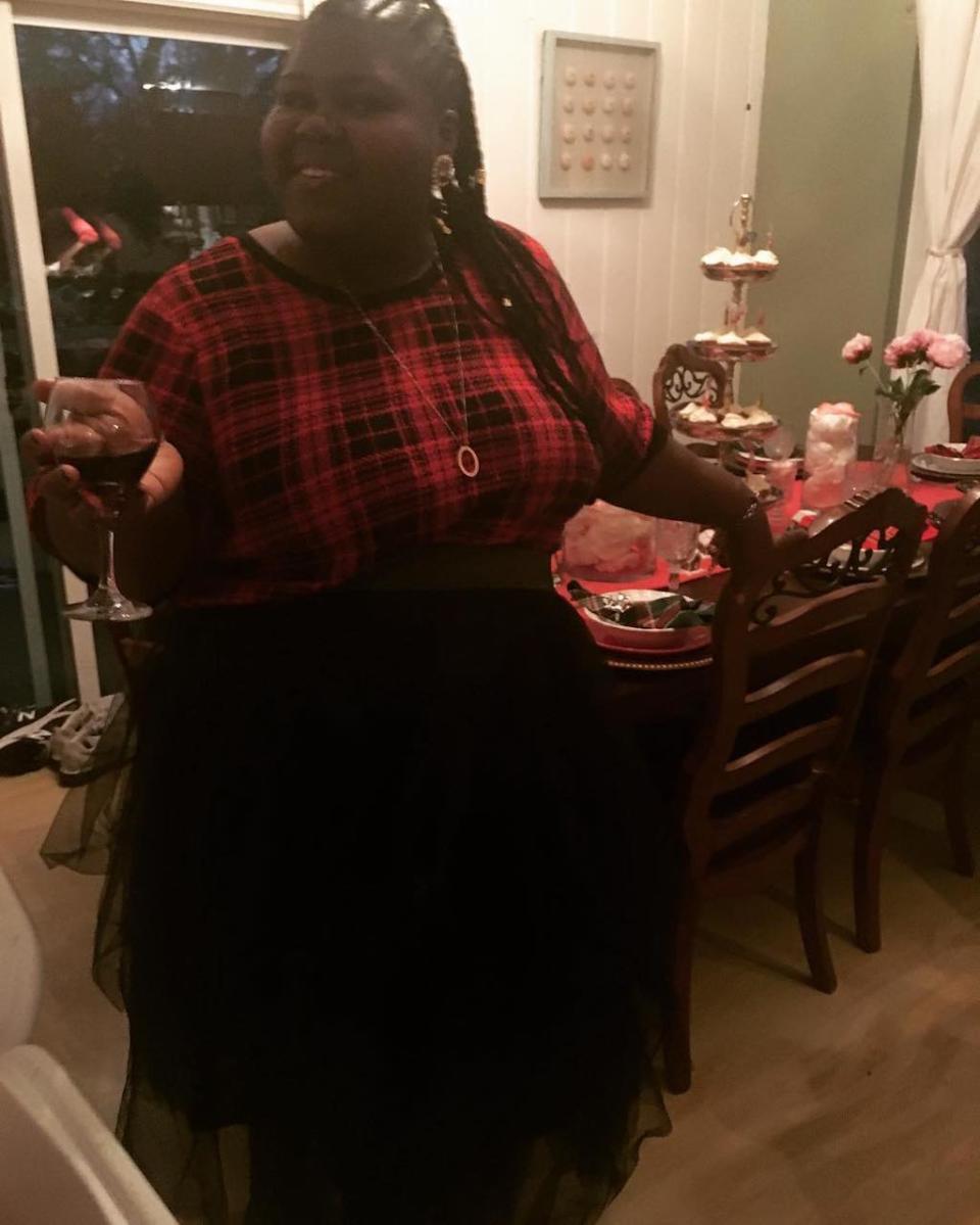 <p>The Oscar nominee was feeling festive over the holidays. “Merry Christmas from me and my skirt and my ponytail and my Christmas shirt and my 8th glass of wine and this chair!” she cracked. (Photo: <a rel="nofollow noopener" href="https://www.instagram.com/p/BOdlWungJrG/" target="_blank" data-ylk="slk:Instagram;elm:context_link;itc:0;sec:content-canvas" class="link ">Instagram</a>) </p>