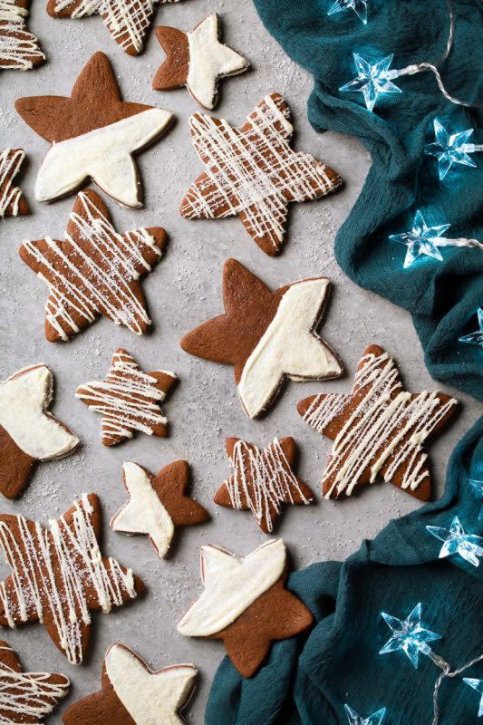 <p>Cooking Classy</p><p>Soft and chewy with the perfect white chocolate finish.</p><p><strong>Get the recipe: <a href="https://www.cookingclassy.com/white-chocolate-gingerbread-star-cookies/" rel="nofollow noopener" target="_blank" data-ylk="slk:White Chocolate Gingerbread Star Cookies;elm:context_link;itc:0;sec:content-canvas" class="link ">White Chocolate Gingerbread Star Cookies</a></strong></p>
