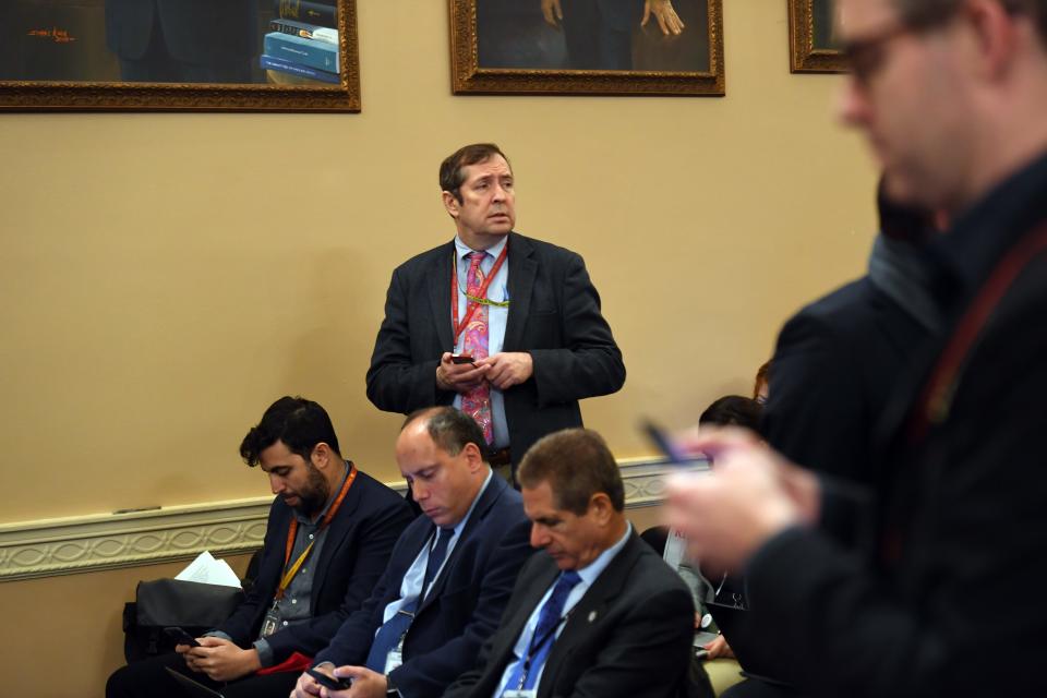 Bart Jansen, USA TODAY Washington correspondent, attends the first day of public hearings in the impeachment inquiry of President Donald Trump.