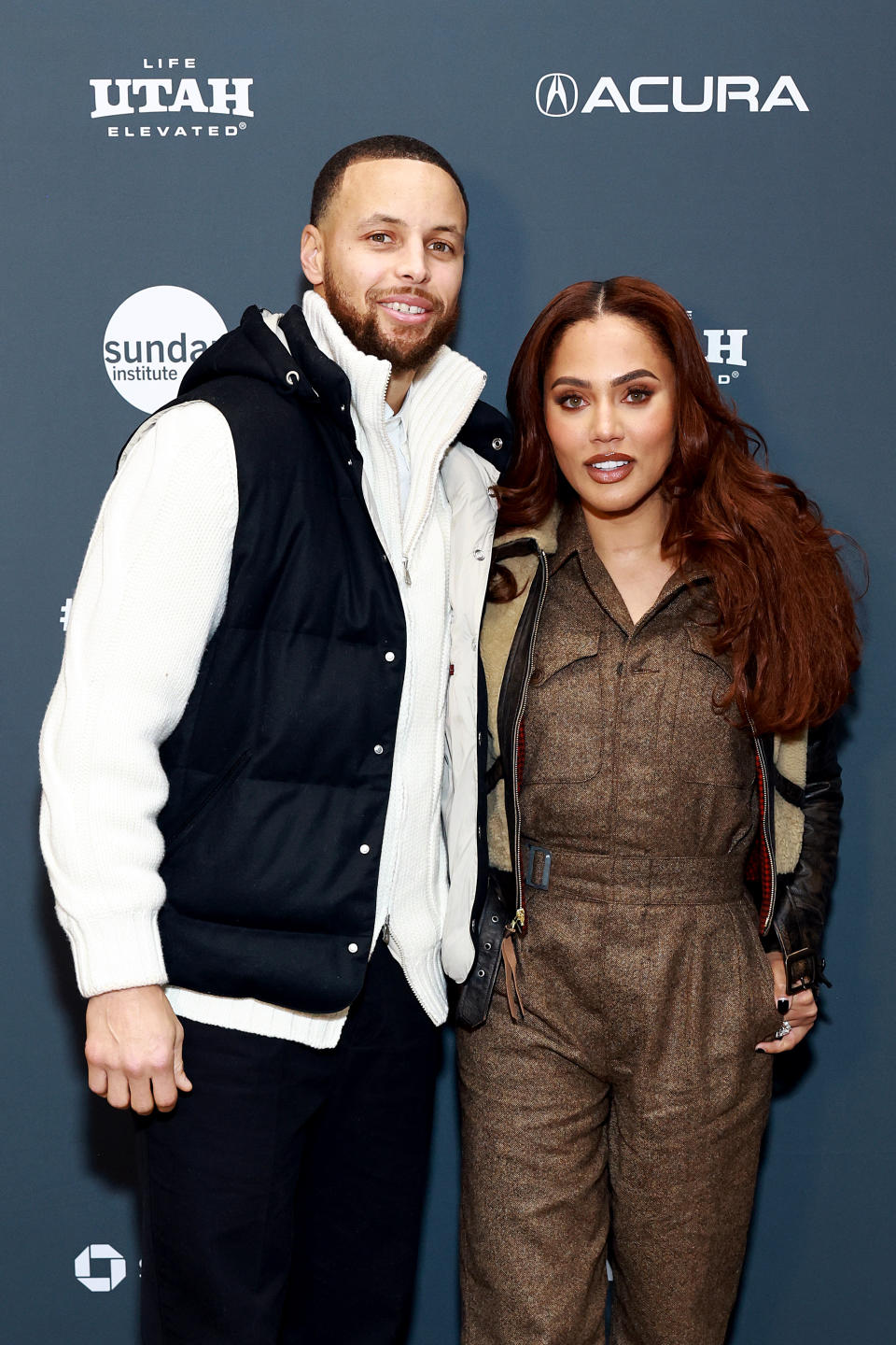 PARK CITY, UTAH - JANUARY 23: Stephen Curry and Ayesha Curry attend the 2023 Sundance Film Festival "Stephen Curry: Underrated" Premiere at Eccles Center Theatre on January 23, 2023 in Park City, Utah. (Photo by Matt Winkelmeyer/Getty Images)