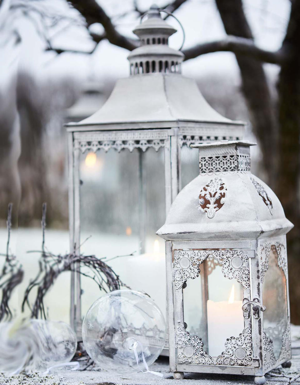 Décoration de Noël extérieur : des lanternes anciennes