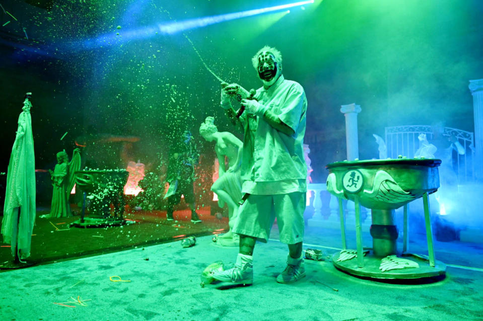 <div class="inline-image__caption"><p>Insane Clown Posse sprays Faygo at the 2022 Gathering of the Juggalos in Thornville, Ohio.</p></div> <div class="inline-image__credit">Nate "Igor" Smith</div>