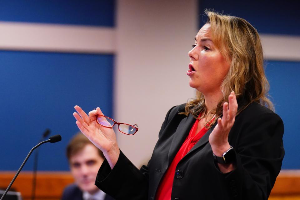 Holly Pierson, an attorney for David Shafer, appears in Fulton County Superior Court on 1 December. (Getty Images)