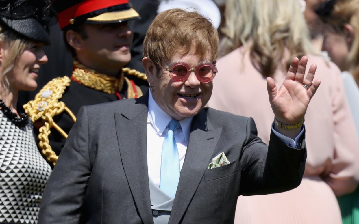 Sir Elton John, who performed at Harry and Meghan's afternoon reception - PA