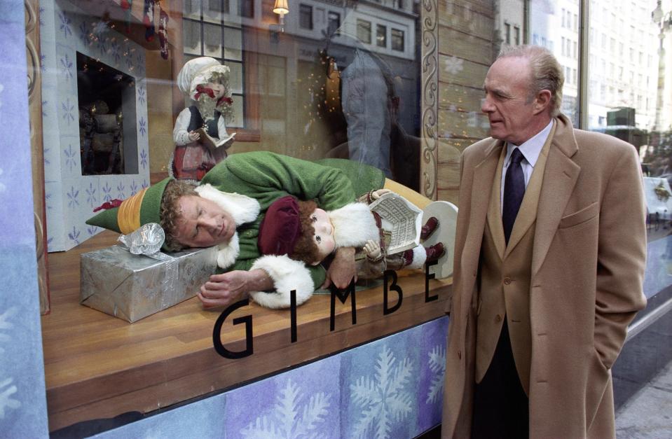 In "Elf," James Caan plays the cranky biological father of Will Ferrell's Buddy.