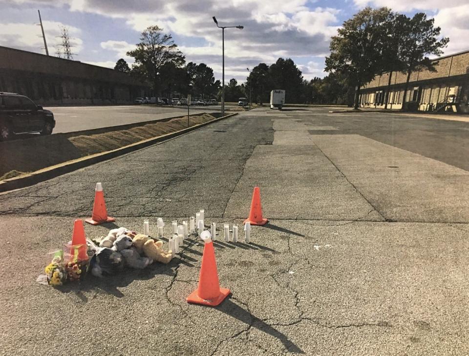 An undated photograph shows a memorial at the site where Marcus Nelson was killed. Terance Coleman Jr. was originally charged in his death. Coleman is the main subject of the feature article "Memphis False Confession."