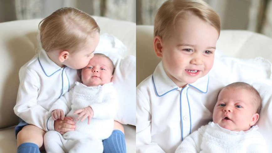 Prince George and Princess Charlotte in their first official photos. Photo: Kensington Palace