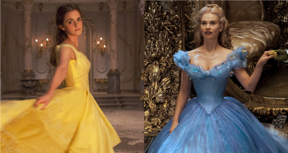 Emma Watson as Belle and Lily James and Cinderella. (Credits: Disney)