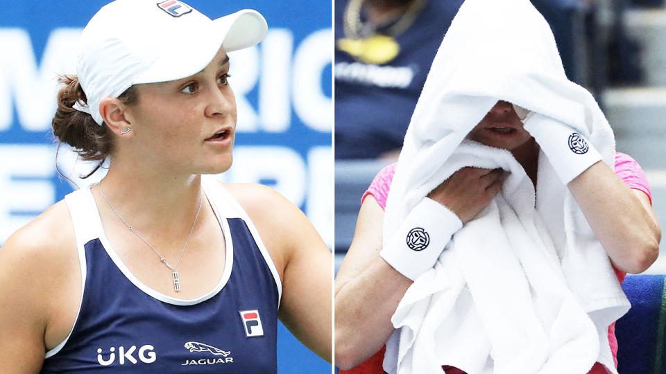 Ash Barty, pictured here in action against Vera Zvonareva at the US Open.