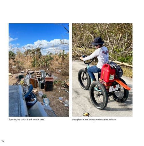 A page from Bridgit Budd's new photo book detailing the days right after Hurricane Ian.