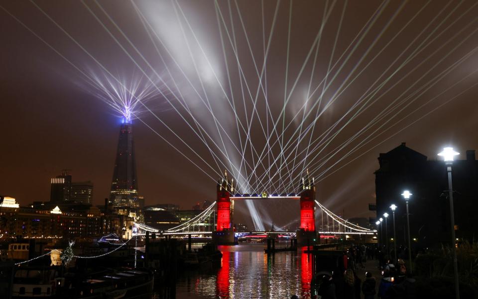 Light show on the Thames - REUTERS/Simon Dawson