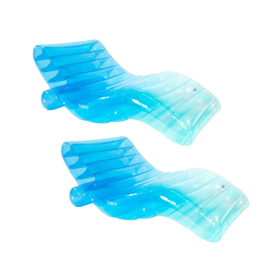 Funboy Clear Blue Chaise Lounger Pool Floats