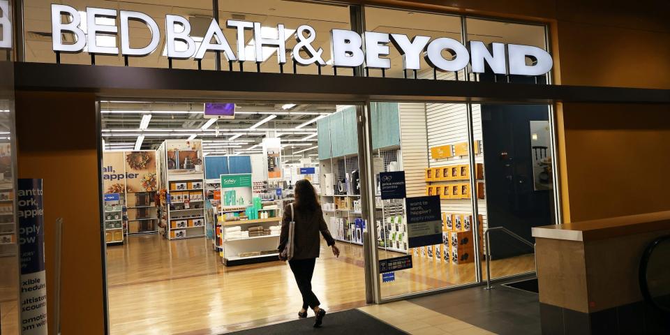 Customer walks into Bed Bath & Beyond store