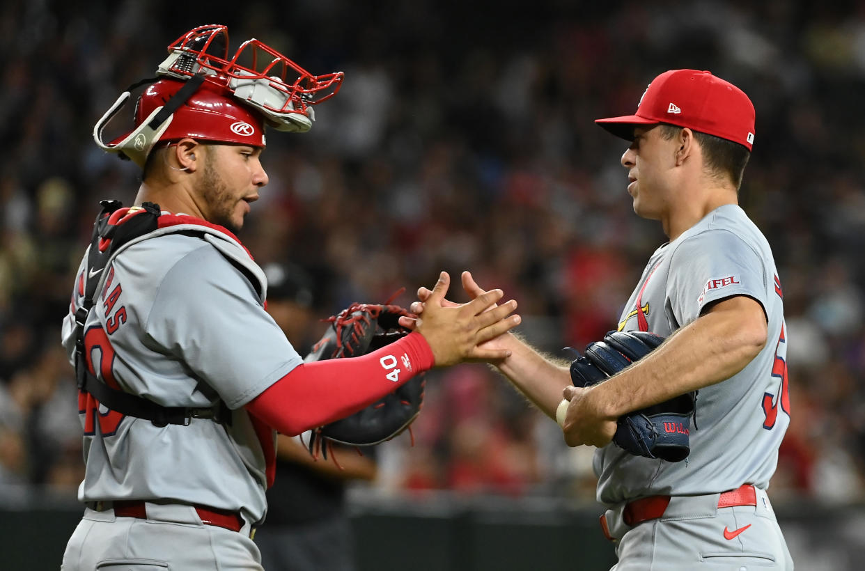 Ryan Helsley has 31 saves, which should bring plenty in a trade with any fantasy baseball manager in need of relief help. (Photo by Norm Hall/Getty Images)