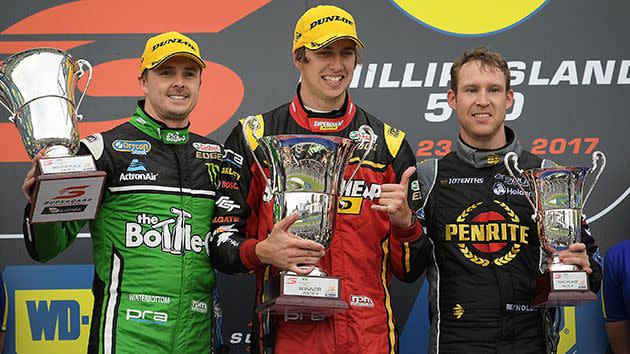 Winterbottom, Mostert and David Reynolds. Image: Getty