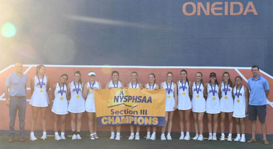 The Oneida Express defeated Whitesboro 5-2 on their home courts Wednesday in Section III's Class B girls tennis champinship match.