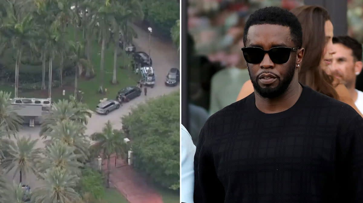 Footage from the raid in Miami Beach, and Sean ‘Diddy’ Combs (Reuters, Getty Images)