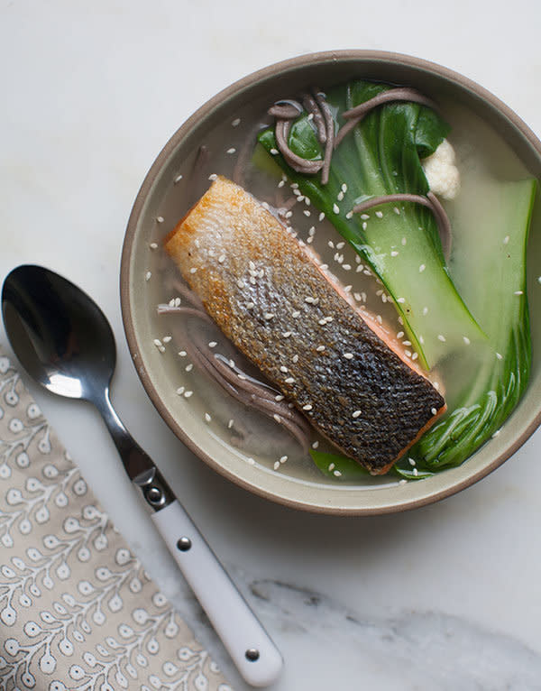 <strong>Get the <a href="http://acozykitchen.com/healthy-dinner-for-one-salmon-soba-noodle-miso-bowl/" target="_blank">Salmon Soba Noodle Miso Bowl recipe</a>&nbsp;from A Cozy Kitchen</strong>