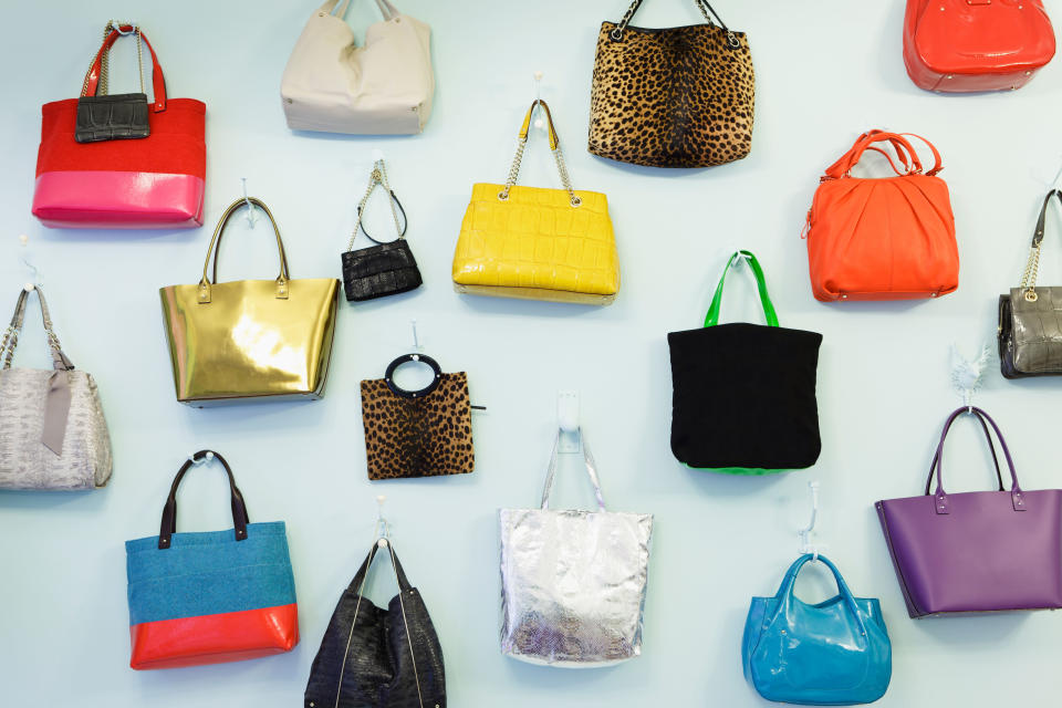 A wall of Kate Spade bags on display in a London pop-up shop. (Photo: Alamy)