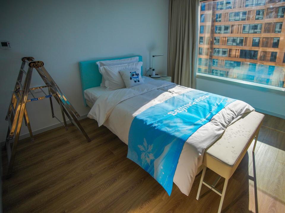 An interior view of athlete's apartment at Beijing Winter Olympic Village in December 2022.