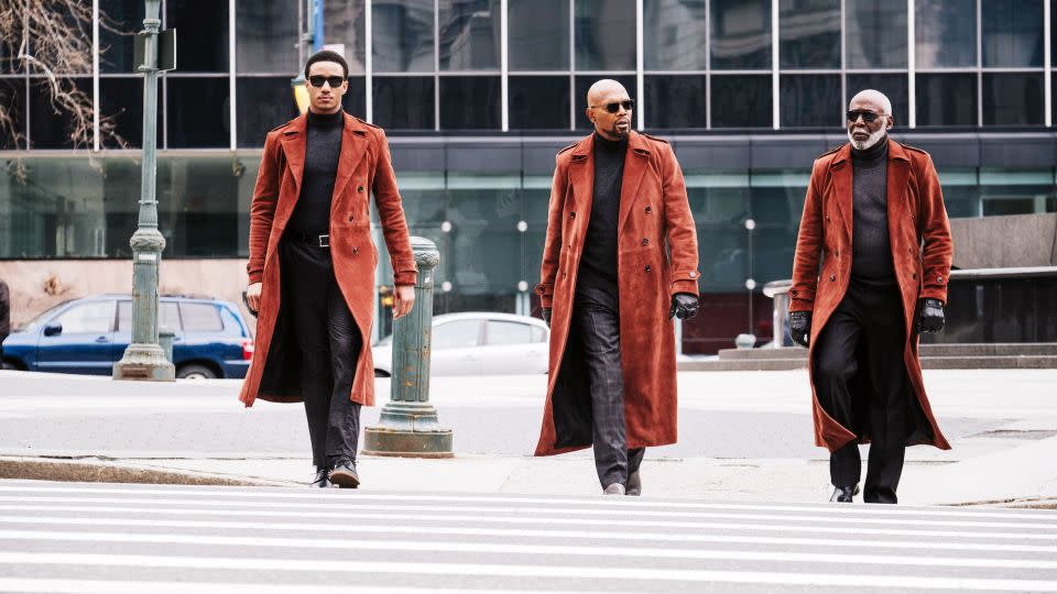 From left, Jessie T. Usher, Samuel L. Jackson, and Richard Roundtree in a 2019 remake of the movie "Shaft." - Kyle Kaplan/Warner Bros/Everett Collection