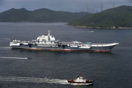 China's aircraft carrier Liaoning sails into Hong Kong, China July 7, 2017. REUTERS/Bobby Yip