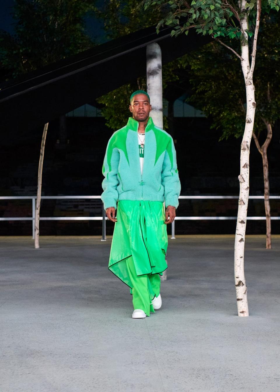 One of the looks from the show was modelled by Kid Cudi. (Louis Vuitton)