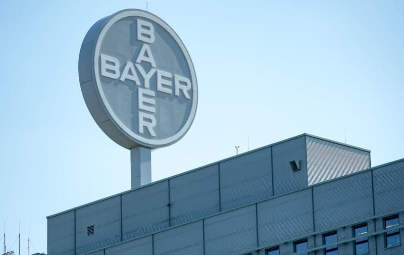 The logo of the German pharmaceutical and agrochemical giant Bayer is seen at the Bayer Bitterfeld GmbH plant. Hendrik Schmidt/ZB/dpa
