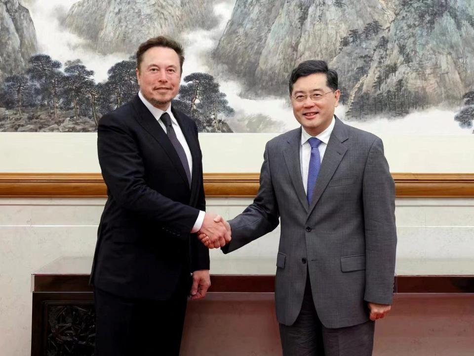 Musk met with Chinese Foreign Minister Qin Gang.