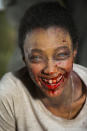 <p>Sonequa Martin-Green shows off her biggest Walker Sasha smile while filming the Season 7 finale.<br><br>(Photo: AMC) </p>