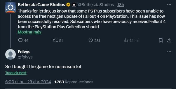 Suscriptores de PS Plus ya pueden acceder a la versión next-gen de Fallout 4 en PS5