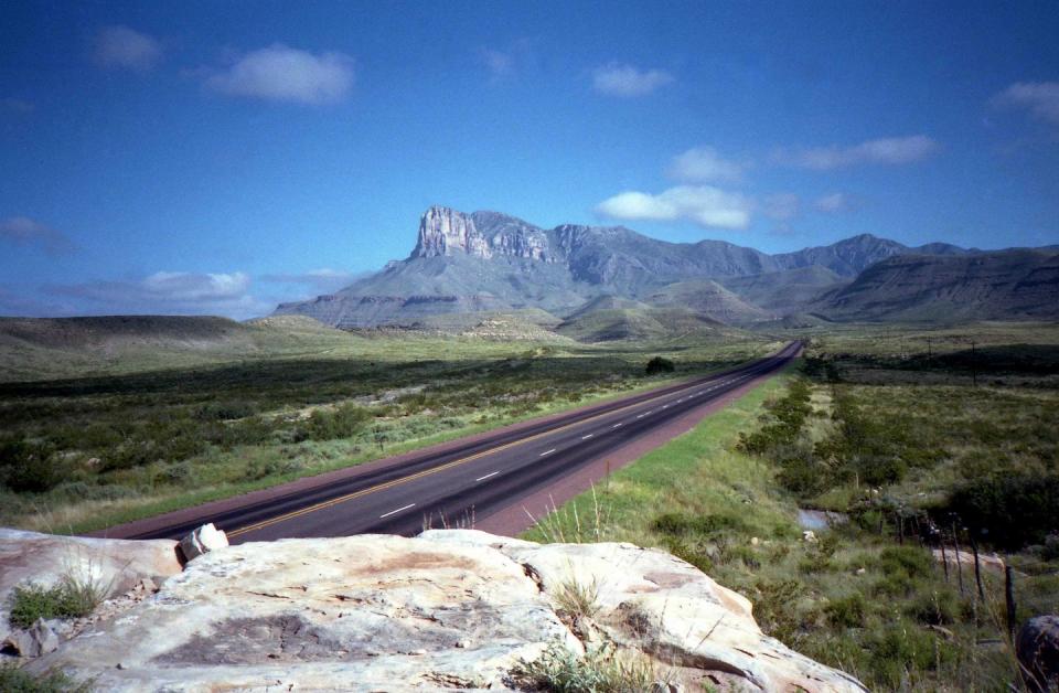 <p><strong>The Drive: </strong>The Lonesome Highway</p><p><strong>The Scene: </strong>Leading up to the <a href="https://www.tripadvisor.com/Tourism-g143032-Guadalupe_Mountains_National_Park_Texas-Vacations.html" rel="nofollow noopener" target="_blank" data-ylk="slk:Guadalupe Mountains;elm:context_link;itc:0;sec:content-canvas" class="link ">Guadalupe Mountains</a>, this road lives up to its name since you probably won't see many cars on the road with you. Travel west on Highway 285 to Highway 180 as you get closer to the beautiful mountains. </p><p><strong>The Pit-Stop: </strong>Stay overnight at <a href="https://www.tripadvisor.com/Hotel_Review-g143032-d208470-Reviews-Pine_Springs_Campground-Guadalupe_Mountains_National_Park_Texas.html" rel="nofollow noopener" target="_blank" data-ylk="slk:Pine Springs Campground;elm:context_link;itc:0;sec:content-canvas" class="link ">Pine Springs Campground</a>. It can be your base camp as you spending your days hiking and exploring the area!</p>