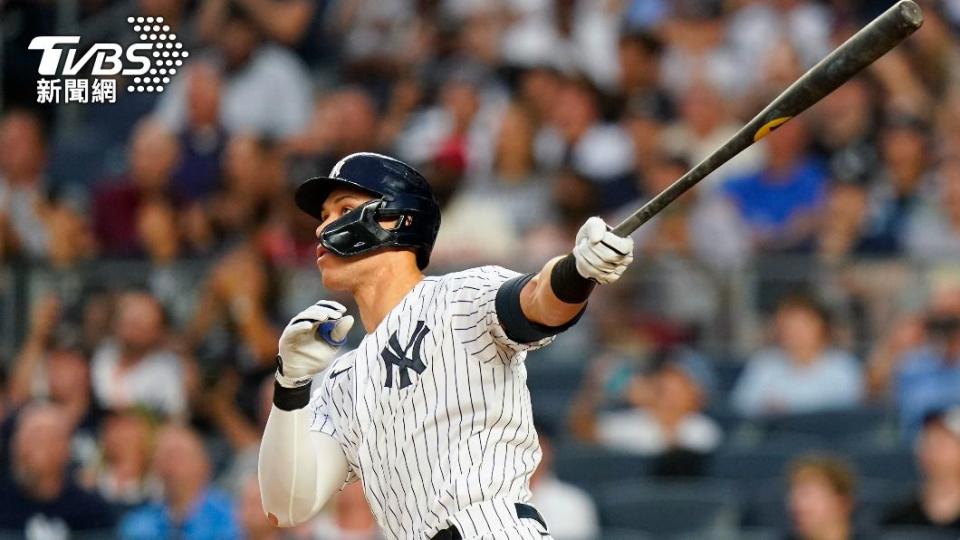 洋基隊主砲「法官」賈吉（Aaron Judge）今（31）日再開轟，本季累積聯盟最多的42轟。（圖／達志影像美聯社）