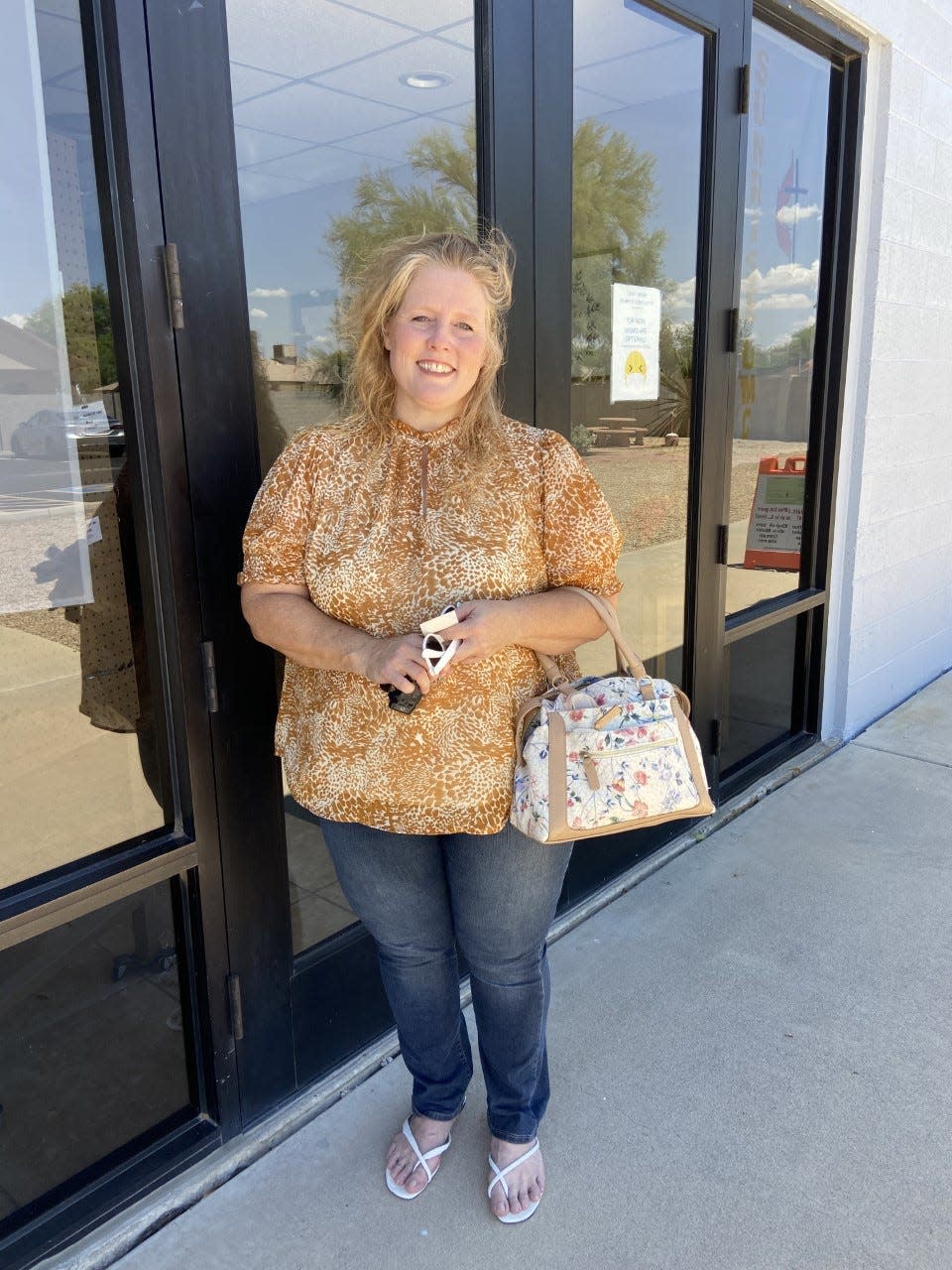 Olivia Noguera, 47, a registered Independent, chose a Democratic ballot for the August 2022 primary election in Legislative District 2 in Phoenix.