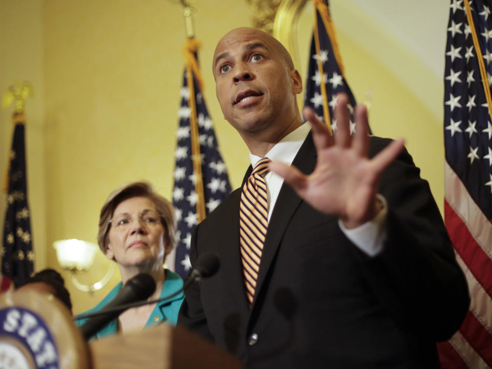 Sen. Cory Booker with Sen. Elizabeth Warren