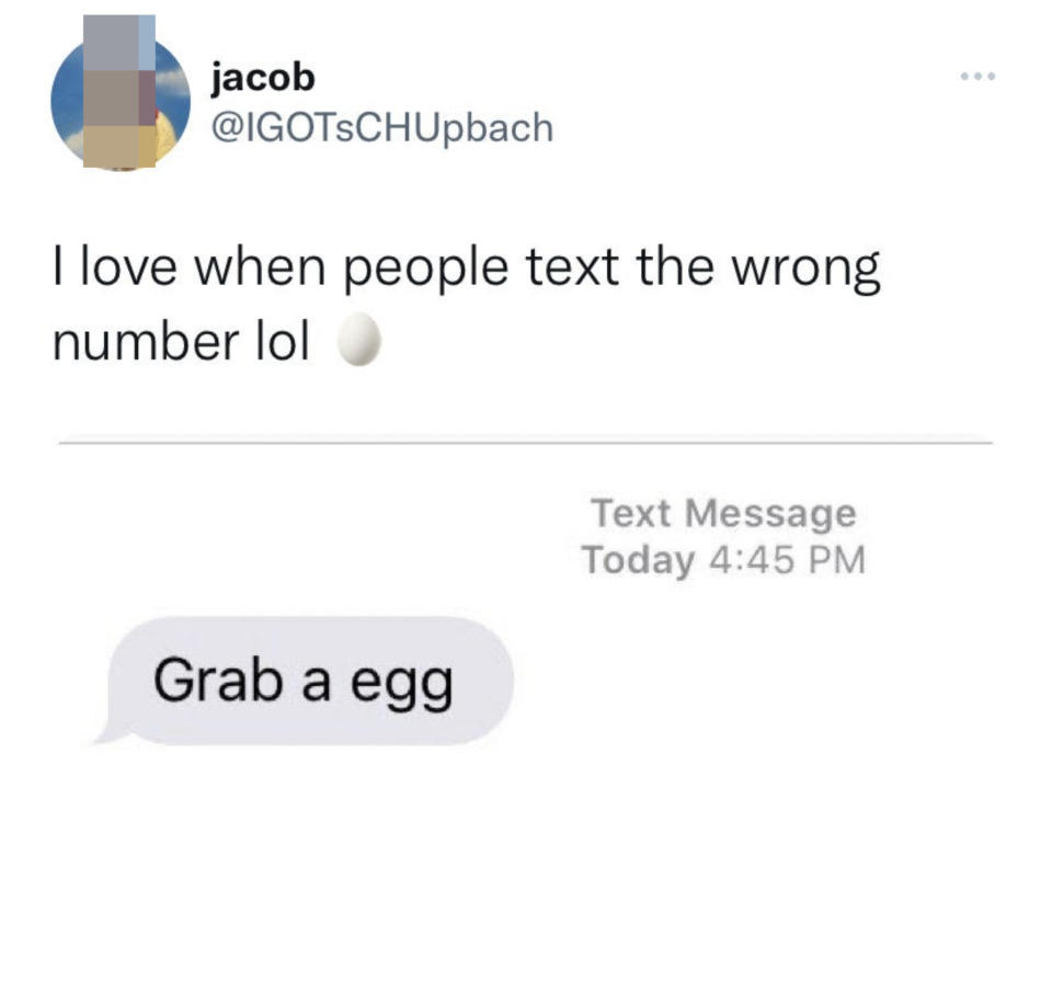 Wrong number text: &quot;Grab a egg&quot;