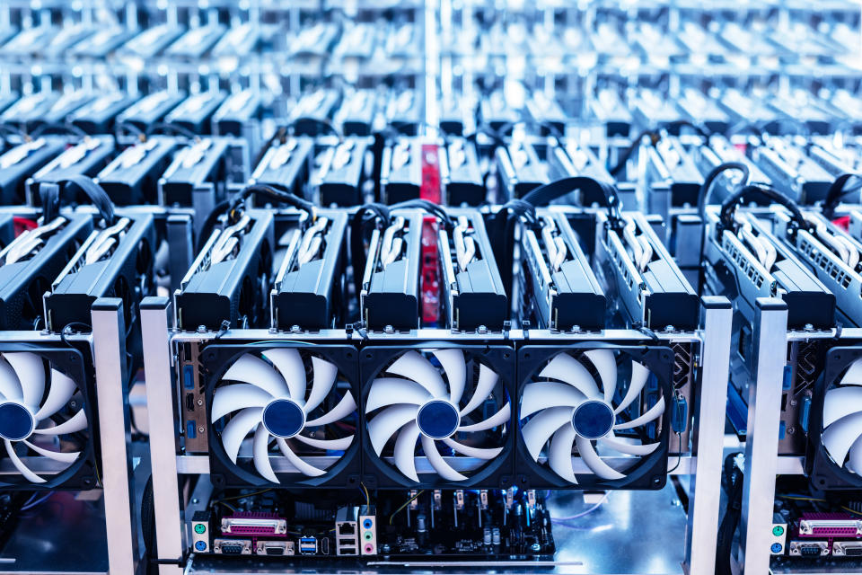 A cryptocurrency mining farm. (PHOTO: Getty Images)
