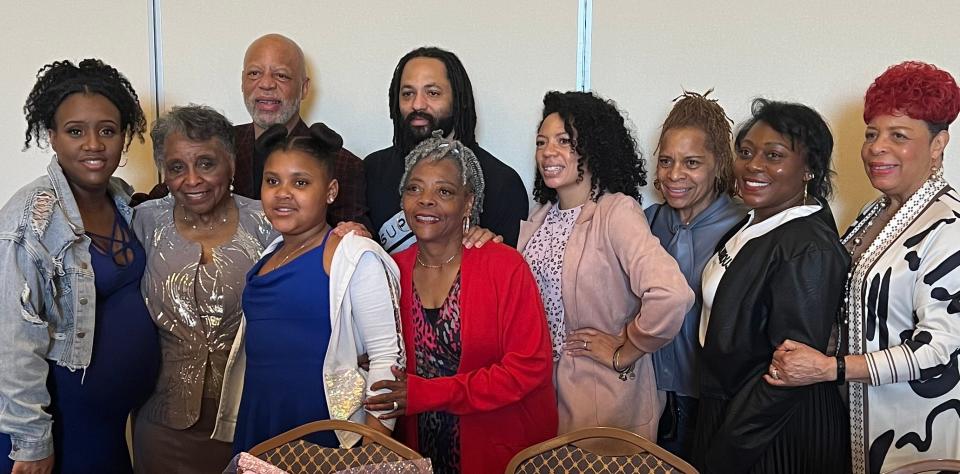 Bernice Laster arrived in Detroit via train in 1951 to start a new life. And when Laster, second from the left, celebrated her 90th birthday in 2023, the organizers and guest speakers included some of Laster's former Sunday school students that now live in different parts of country, who arrived by plane to honor their beloved teacher.
(Credit: Leland Stein)