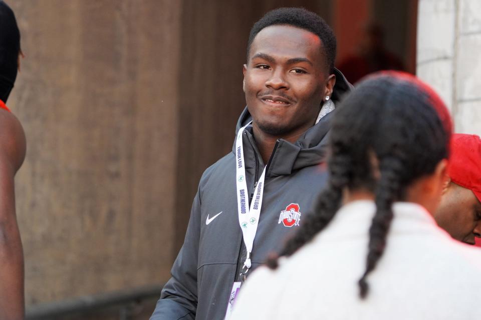 Recruit Joshua Mickens visits Ohio Stadium during the Ohio State, Michigan game.