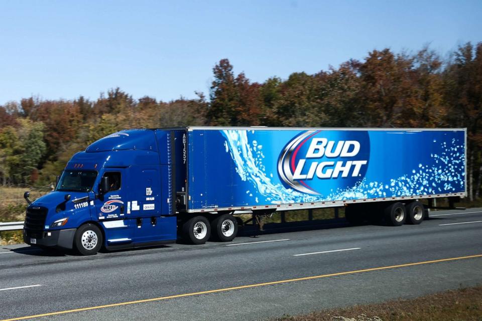 PHOTO: The Bud Light logo is seen on a truck semitrailer, Oct. 21, 2022, in Maryland. (Jakub Porzycki/NurPhoto via Getty Images)