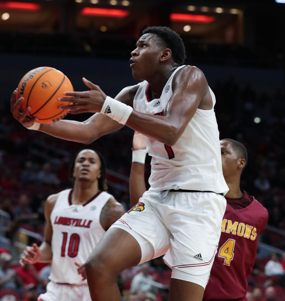 Louisville's Curtis Williams had a game-high 15 points against Simmons College on Wednesday night.