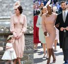 <p>Did Serena Williams base her royal wedding look on the Duchess of Cambridge's matron of honour Alexander McQueen dress? We may never know, but the blush sheath dresses and delicate side fascinators are awfully similar.</p>