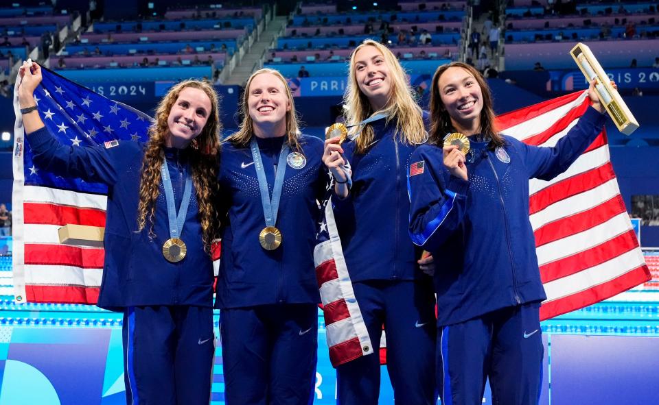 U.S. women cap off Paris Olympic swimming with worldrecord gold in