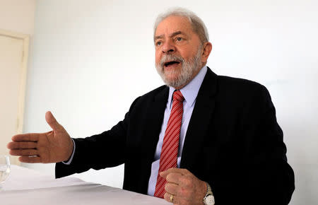 Former Brazil's President Luiz Inacio Lula da Silva gives an interview for Reuters in the northeastern city of Penedo in Alagoas, Brazil August 23, 2017. REUTERS/Paulo Whitaker