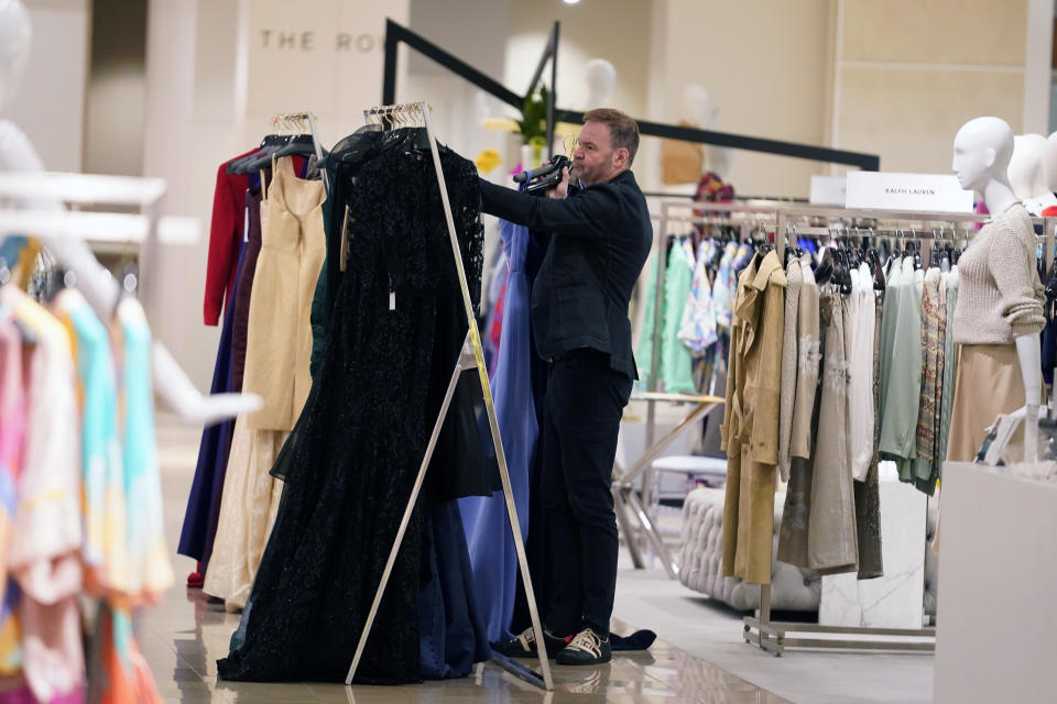 A special trunk show is prepared for shoppers at the Neiman Marcus retail department store in NorthPark shopping center in Dallas, Thursday, March 30, 2023. Wealthier shoppers are still spending freely even in the face of higher inflation and a volatile economic environment. Luxury retailer Neiman Marcus is doubling down on catering to its high end shoppers. (AP Photo/LM Otero)