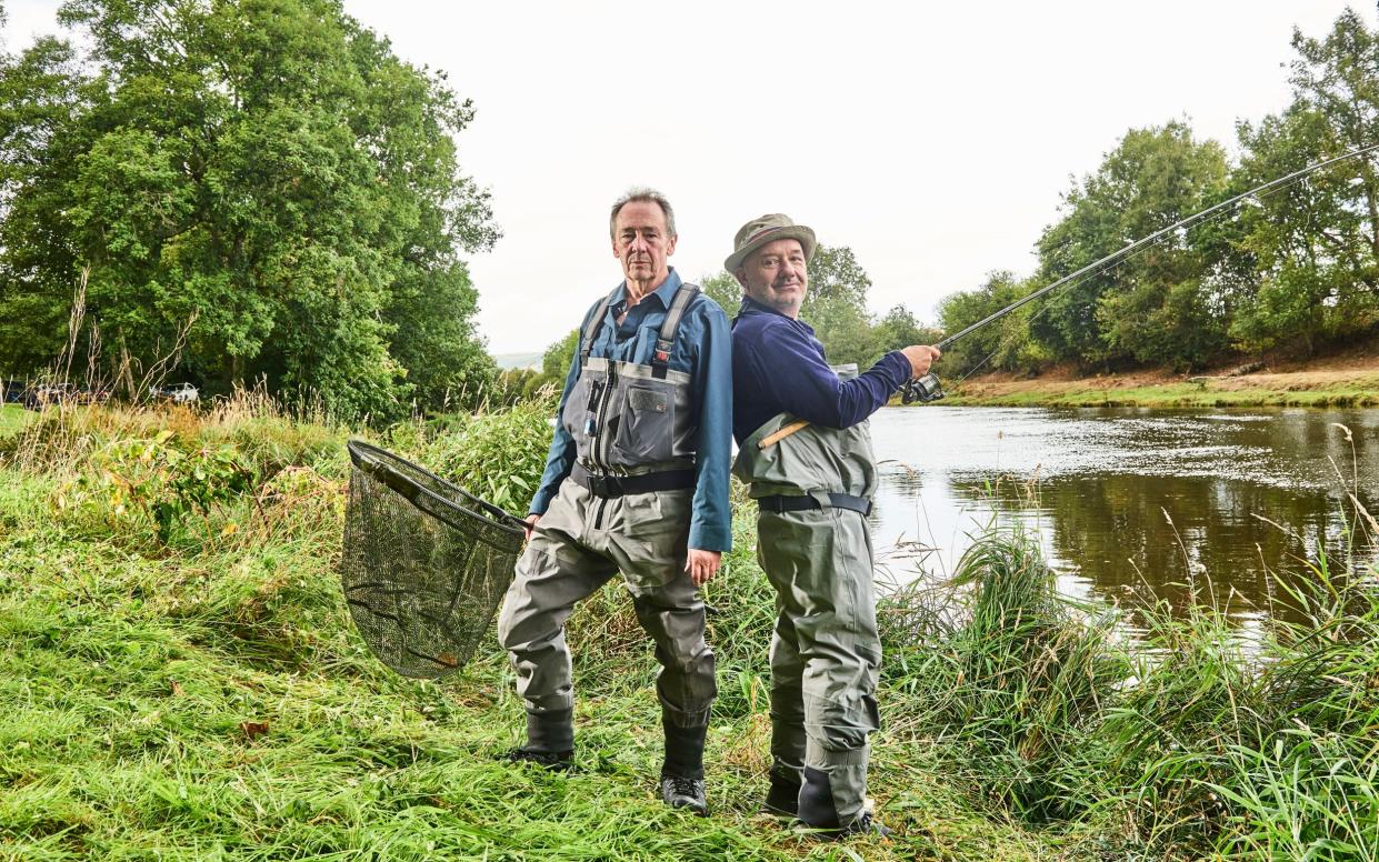 Paul Whitehouse and Bob Mortimer chew the fat by the River Irfon