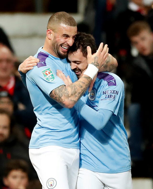 Kyle Walker, left, and Bernardo Silva