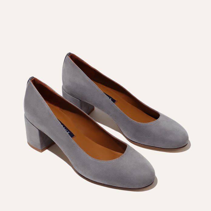 Maurgaux’s The Heel is an Everlane-esque 2.5-inch chunky pump that’s just as comfortable as it is cute. A five-millimeter foam layer provides excellent cushioning to your